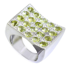 Nella silver ring with multiple green gemstones featuring green cocktail ring for women design