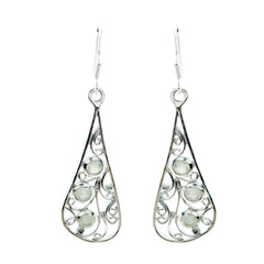 Sofia Green Dangle Earrings in Stylish Silver Design Prehnite Green Dangle