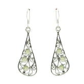 Sara Green Dangle Earrings with Elegant Design Prehnite Green Dangle