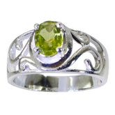 Angeles Green Filigree Solitaire Ring with Gemstone Peridot Green