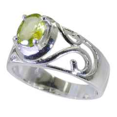 Angeles Green Filigree Solitaire Ring with Gemstone