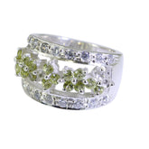 Evelyn Green Gemstone Halo Ring with Sparkling Accents Peridot Green