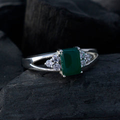 Jia Green Gemstone Halo Ring with Sparkling Accents