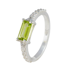 Yuki Green Gemstone Halo Ring with Silver Band