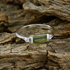 Min-seo Green Gemstone Halo Ring with Silver Band
