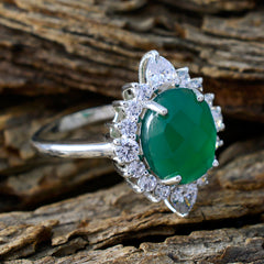 Valentina Green Gemstone Halo Ring with Silver Band