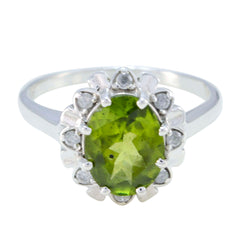 Maria Elegant Green Gemstone Halo Ring in Sterling Silver