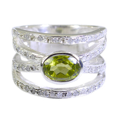 Hazel Green Gemstone Halo Ring with Sterling Silver Peridot Green