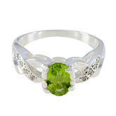 Rebeca Green Gemstone Halo Ring Sterling Silver Peridot Green