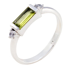 Min-seo Green Gemstone Halo Ring with Silver Band
