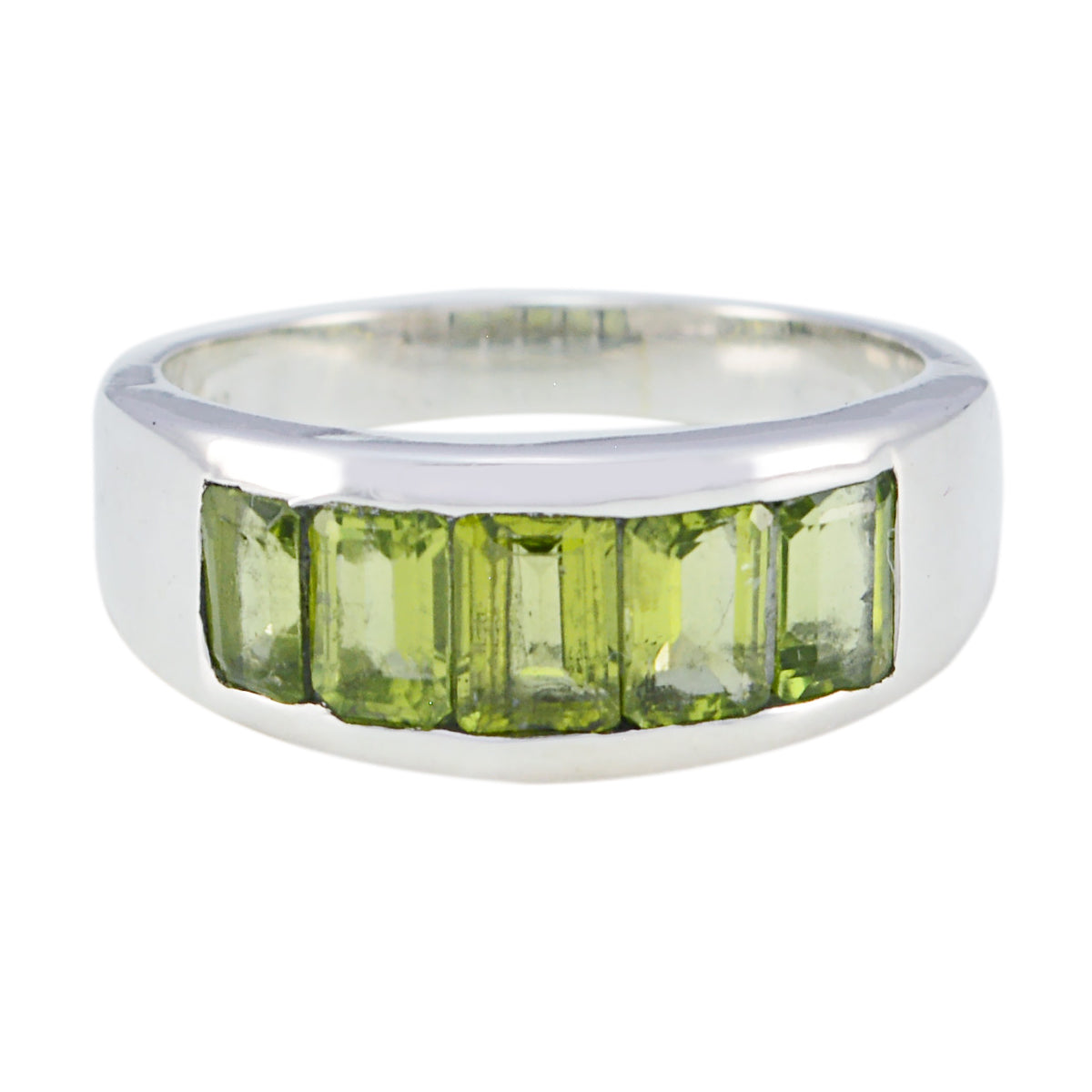 Aisha Green Gemstone Ring for Women Sterling Silver Peridot Green