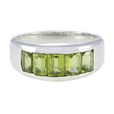 Aisha Green Gemstone Ring for Women Sterling Silver Peridot Green