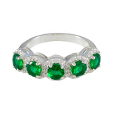 Yuna Elegant Green Gemstone Ring for Women in Silver Emerald CZ Green