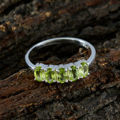 Aisha Green Gemstone Ring for Women in Sterling Silver