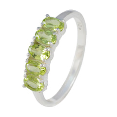Aisha Green Gemstone Ring for Women in Sterling Silver