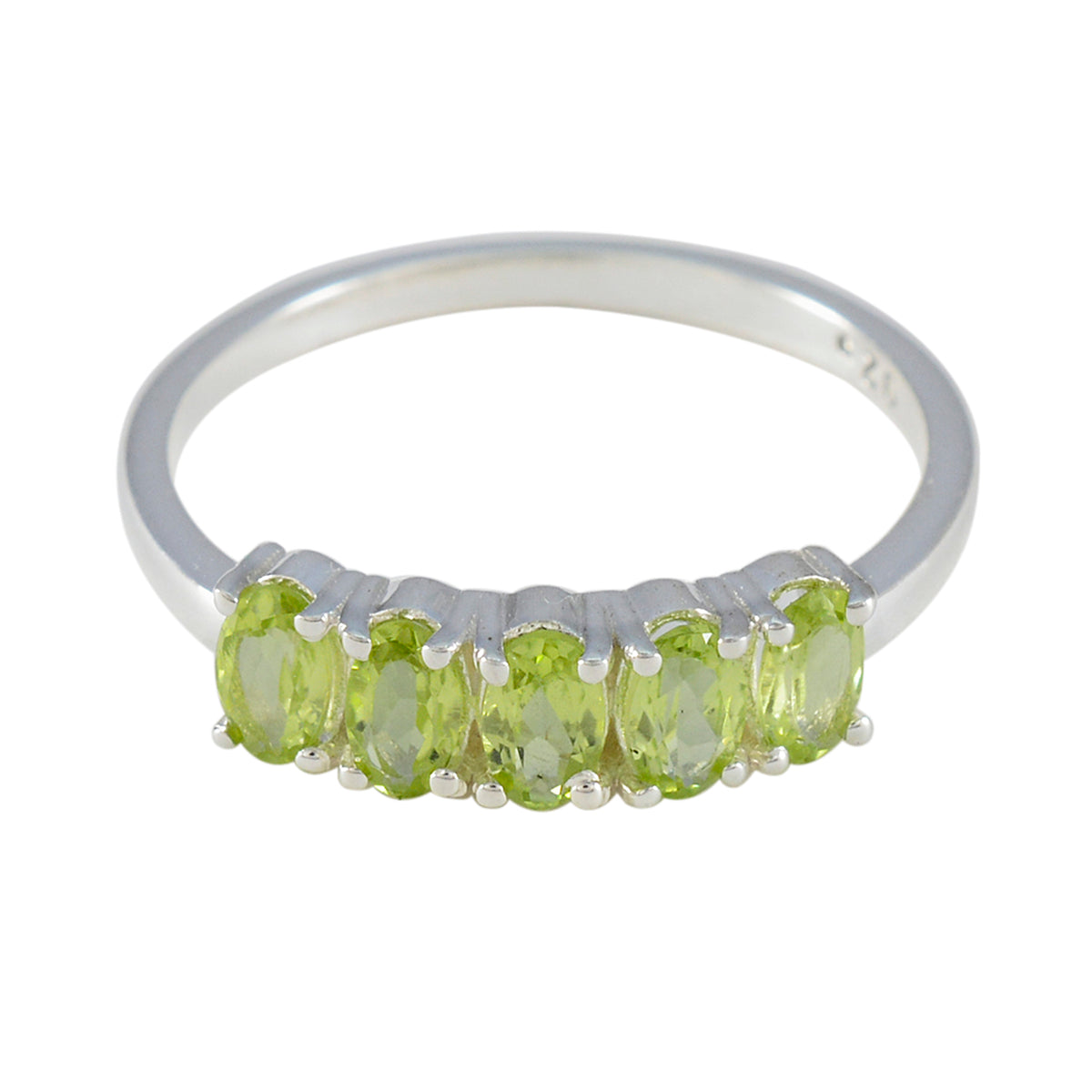 Aisha Green Gemstone Ring for Women in Sterling Silver Peridot Green