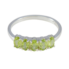 Aisha Green Gemstone Ring for Women in Sterling Silver Peridot Green
