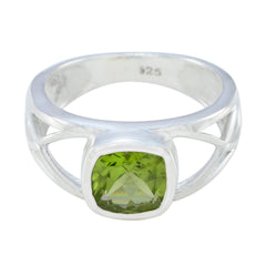 Araya Green Gemstone Solitaire Ring in Sterling Silver Peridot Green