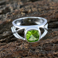 Araya Green Gemstone Solitaire Ring in Sterling Silver