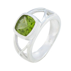 Araya Green Gemstone Solitaire Ring in Sterling Silver