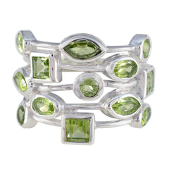 Julieta silver ring with multiple green gemstones green gemstone statement ring in various shapes