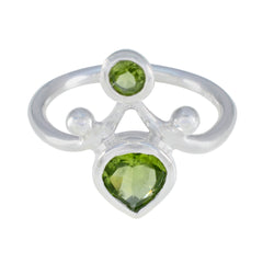 Skylar green gemstone toi et moi ring with two green stones set in a silver band