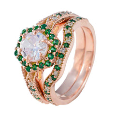 Emily Green Halo Engagement Ring Rose Gold Sparkle