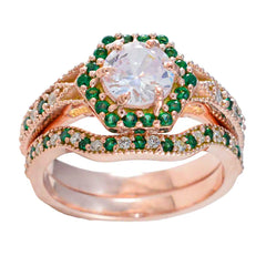 Emily Green Halo Engagement Ring Rose Gold Sparkle
