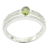 Chloe Green Halo Gemstone Ring with Sparkling Accents Peridot Green