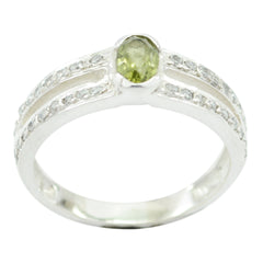 Chloe Green Halo Gemstone Ring with Sparkling Accents Peridot Green