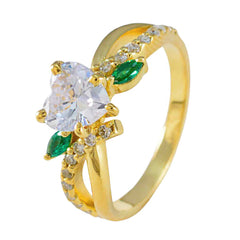 Harper Green Halo Ring for Women with Heart Gemstone