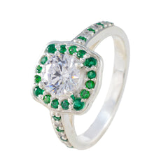 Angel Green Halo Ring for Women with Sparkling Stones