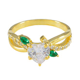 Harper Green Halo Ring for Women with Heart Gemstone Emerald CZ Green