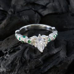 Florencia Green Halo Ring for Women with Gemstones
