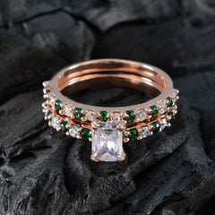 Aria Green Halo Ring for Women with Sparkling Stones