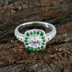 Angel Green Halo Ring for Women with Sparkling Stones