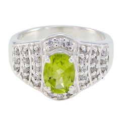 Isadora green halo ring for women sterling silver peridot center with pave white stones