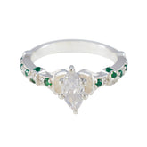 Florencia Green Halo Ring for Women with Gemstones Emerald CZ Green