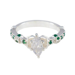 Florencia Green Halo Ring for Women with Gemstones Emerald CZ Green