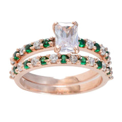 Aria Green Halo Ring for Women with Sparkling Stones