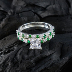Victoria Green Halo Ring with Sparkling Gemstones