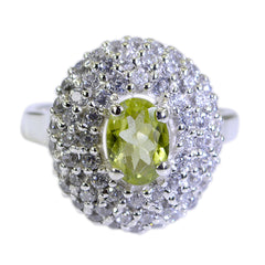 Mariana Contemporary Green Halo Ring Peridot Green