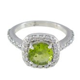 Bianca Green Halo Ring with Sparkling Gemstones Peridot Green