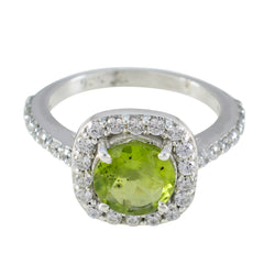 Bianca Green Halo Ring with Sparkling Gemstones Peridot Green