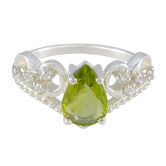 Araya Green Halo Ring with Elegant Gemstone Design Peridot Green