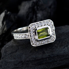 Skylar Green Halo Ring with Sparkling Gemstones