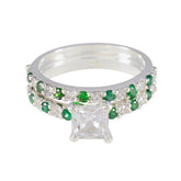 Victoria Green Halo Ring with Sparkling Gemstones Emerald CZ Green