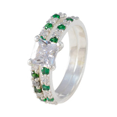 Victoria Green Halo Ring with Sparkling Gemstones