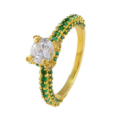 Emma Green Halo Ring Gold Plated Sparkling Gemstone