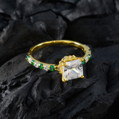 Paula Green Halo Ring Gold-Plated Gemstone Jewelry